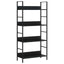 bogreol med 4 hylder 60x27,6x124,5 cm konstrueret træ sort