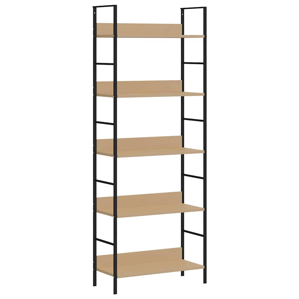 bogreol 60x27,6x158,5 cm 5 hylder konstrueret træ egetræsfarve