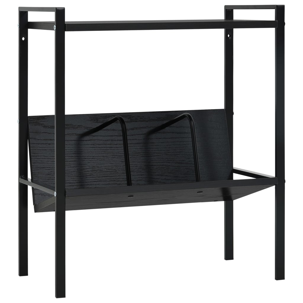 Bogreol med 2 hylder 52×28×59 cm i sort konstrueret træ og stål