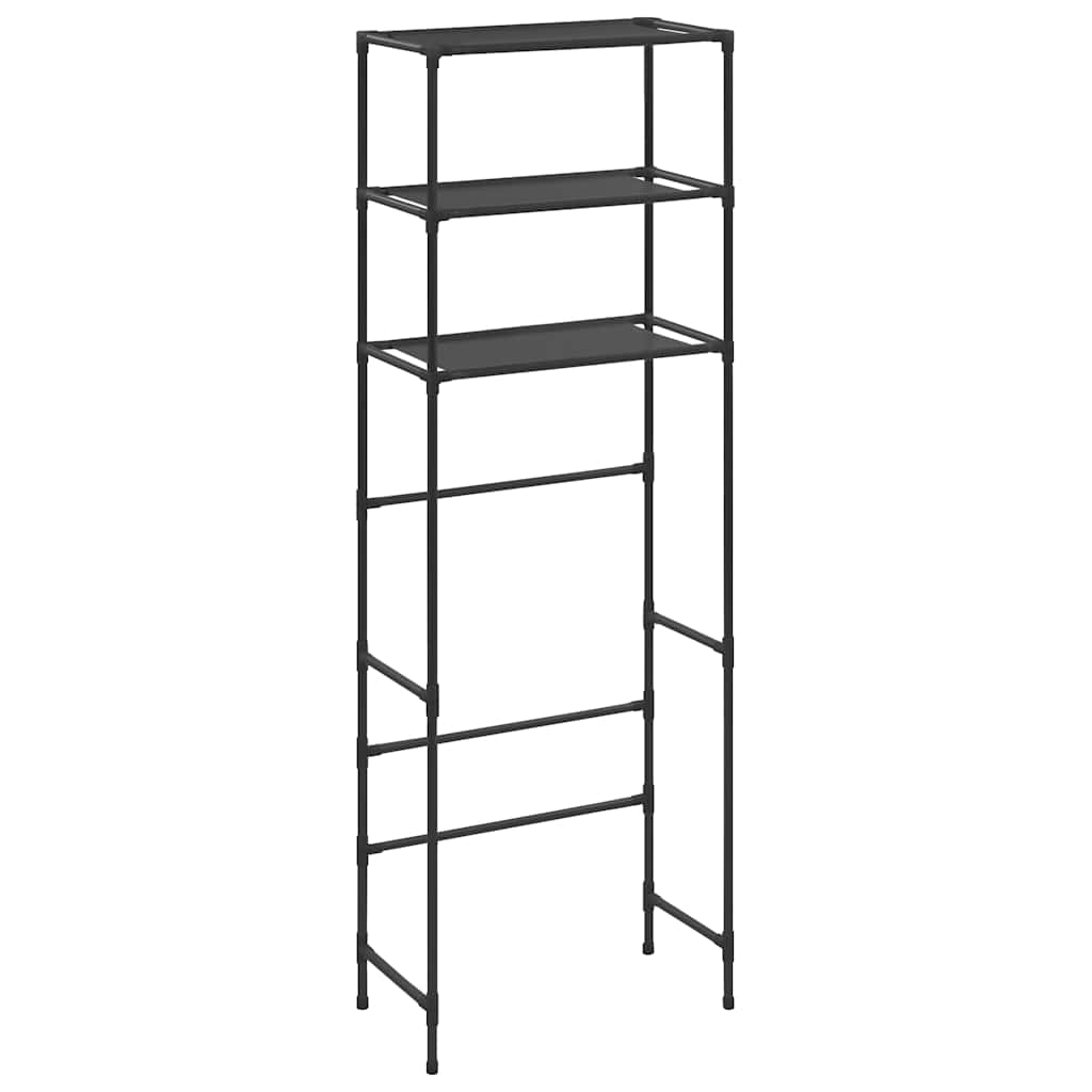 opbevaringsstativ med 3 hylder 53x28x169 cm sort