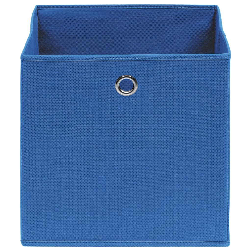 opbevaringskasser 10 stk. 32x32x32 stof blå