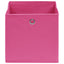opbevaringskasser 4 stk. 32x32x32 stof pink