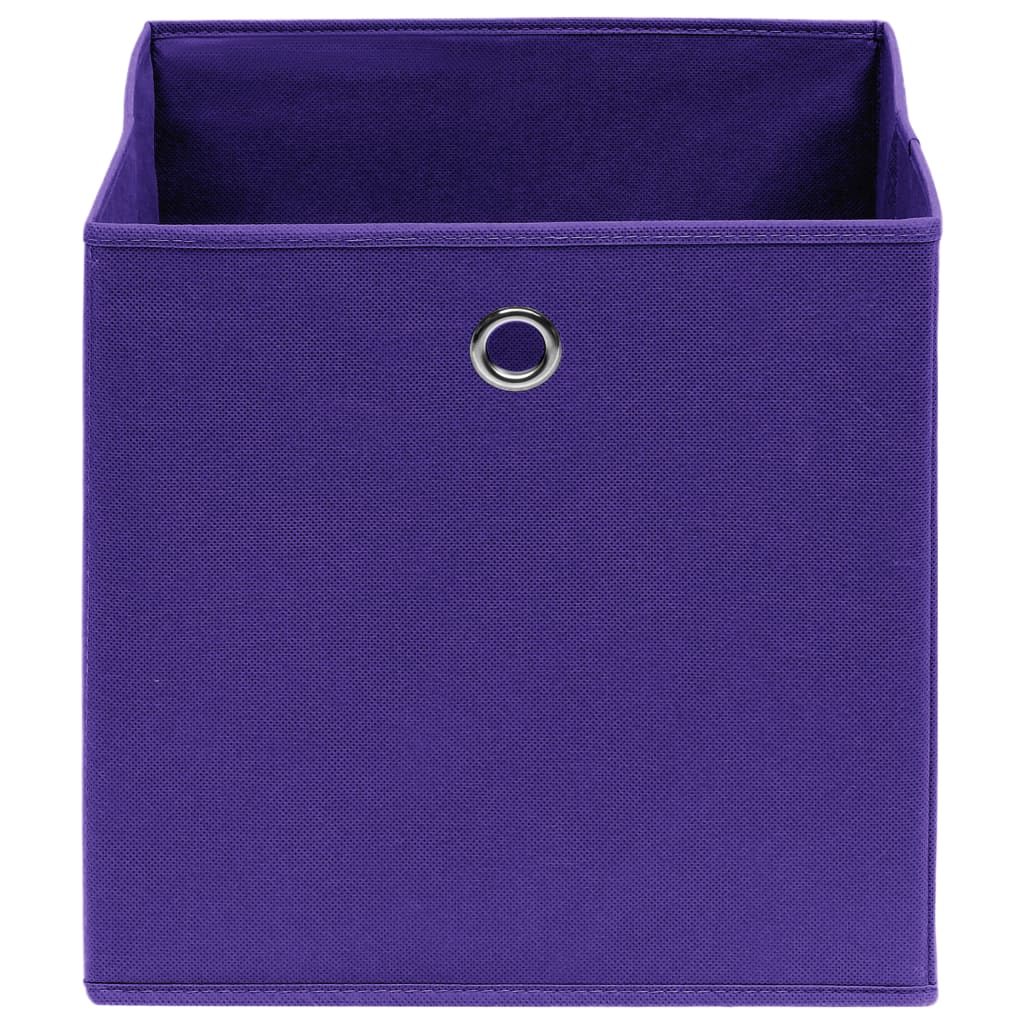opbevaringskasser 10 stk. 32x32x32 stof lilla