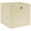 opbevaringskasser 4 stk. 32x32x32 stof cremefarvet