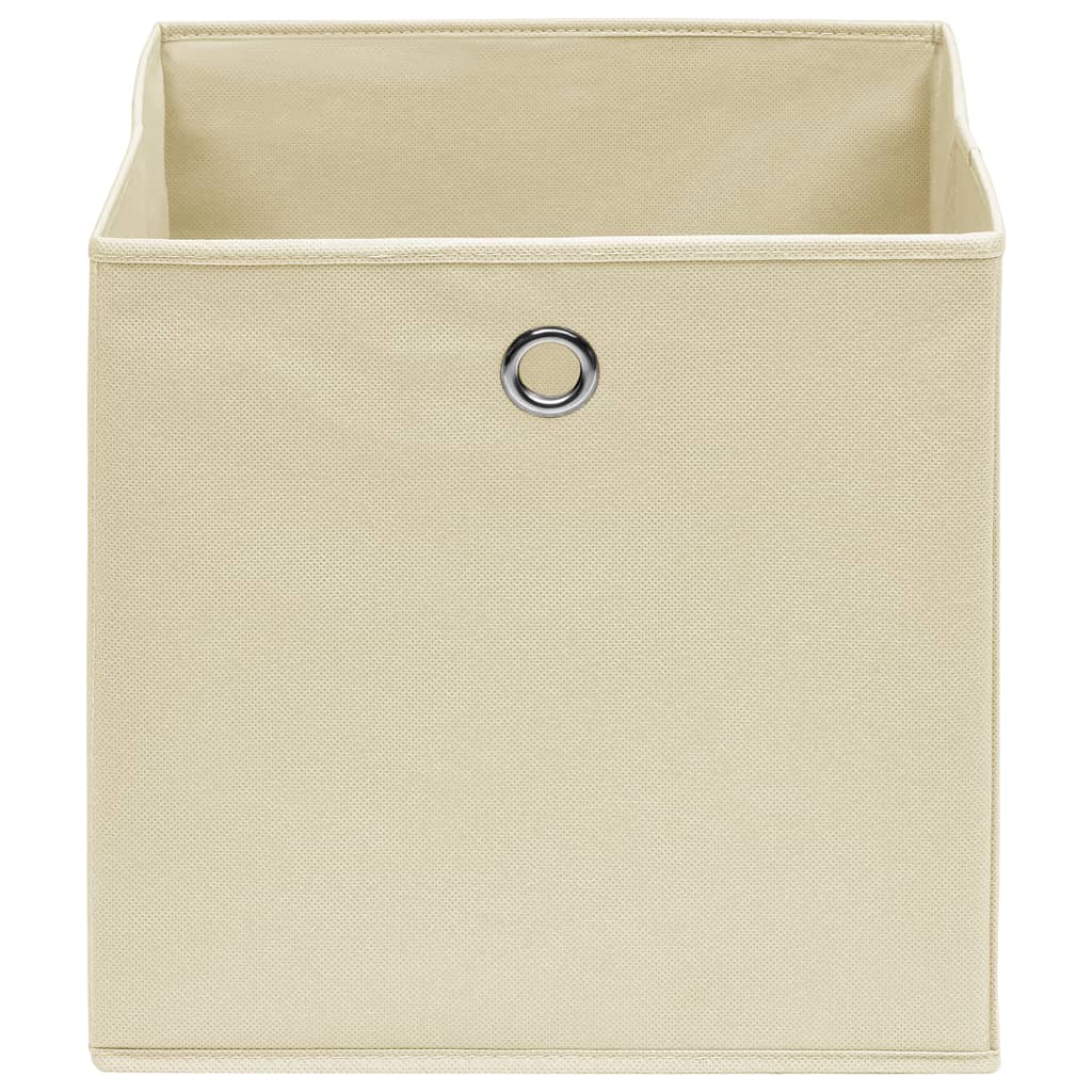 opbevaringskasser 4 stk. 32x32x32 stof cremefarvet