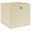 opbevaringskasser 10 stk. 32x32x32 stof cremefarvet