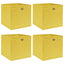opbevaringskasser 4 stk. 32x32x32 stof gul