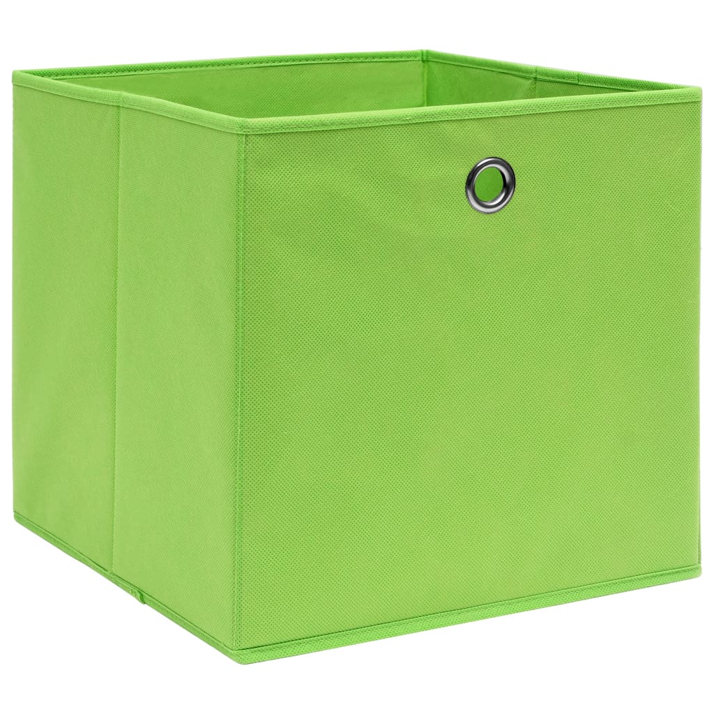 opbevaringskasser 10 stk. 32x32x32 stof grøn