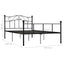 sengestel 160x200 cm metal sort