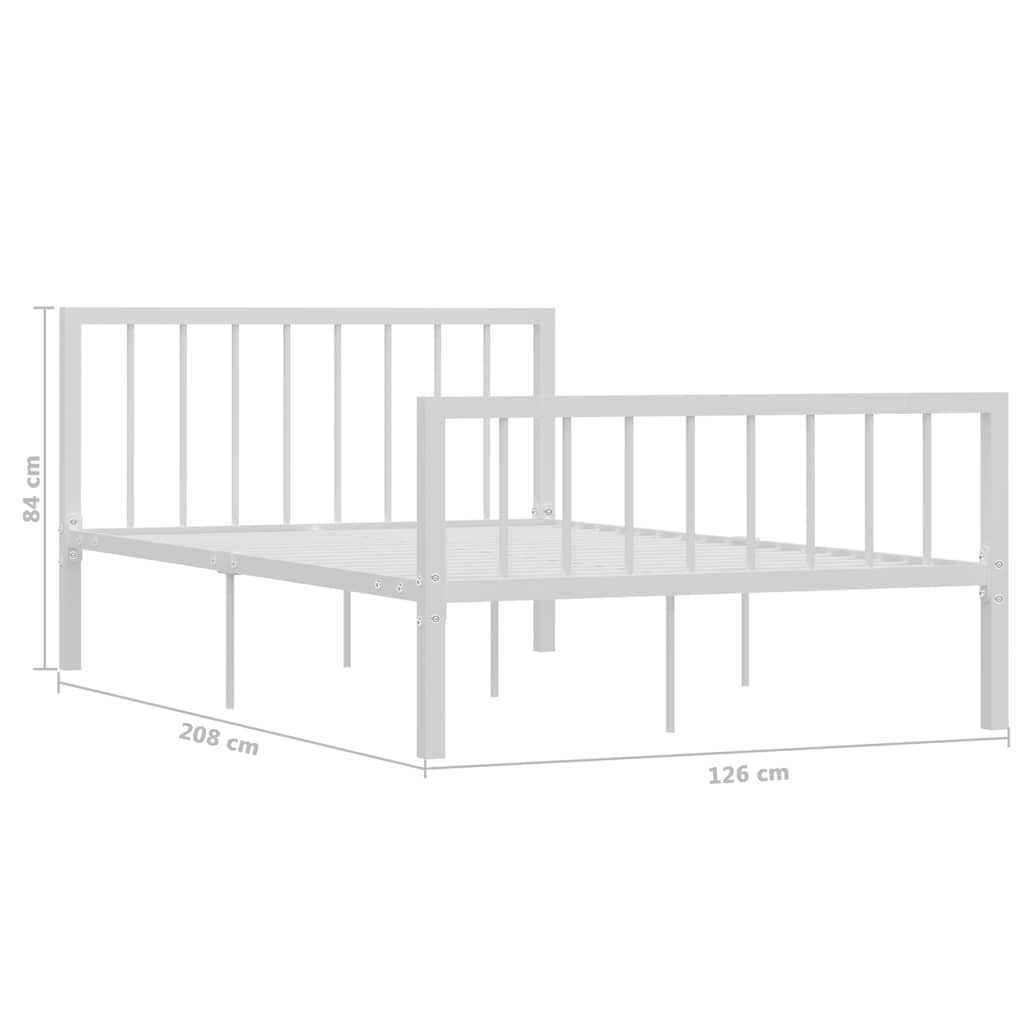 sengestel 120x200 cm metal hvid