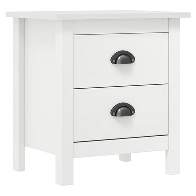 sengebord Hill 2 stk. 46x35x49,5 cm massivt fyrretræ hvid