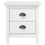 sengebord Hill 2 stk. 46x35x49,5 cm massivt fyrretræ hvid