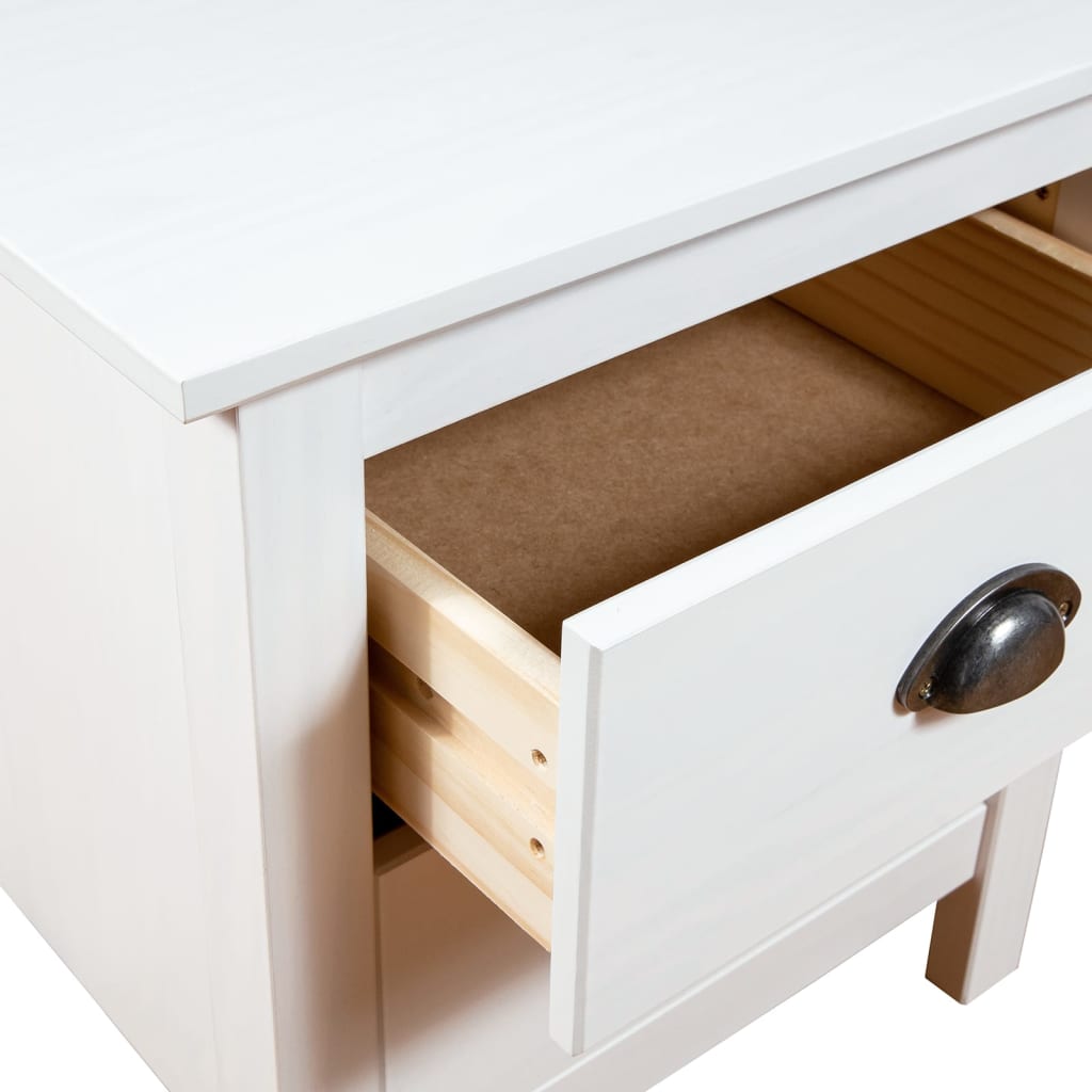 sengebord Hill 2 stk. 46x35x49,5 cm massivt fyrretræ hvid