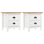sengebord Hill 2 stk. 46x35x49,5 cm massivt fyrretræ hvid