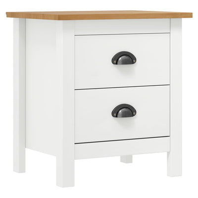 sengebord Hill 2 stk. 46x35x49,5 cm massivt fyrretræ hvid
