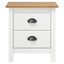 sengebord Hill 2 stk. 46x35x49,5 cm massivt fyrretræ hvid