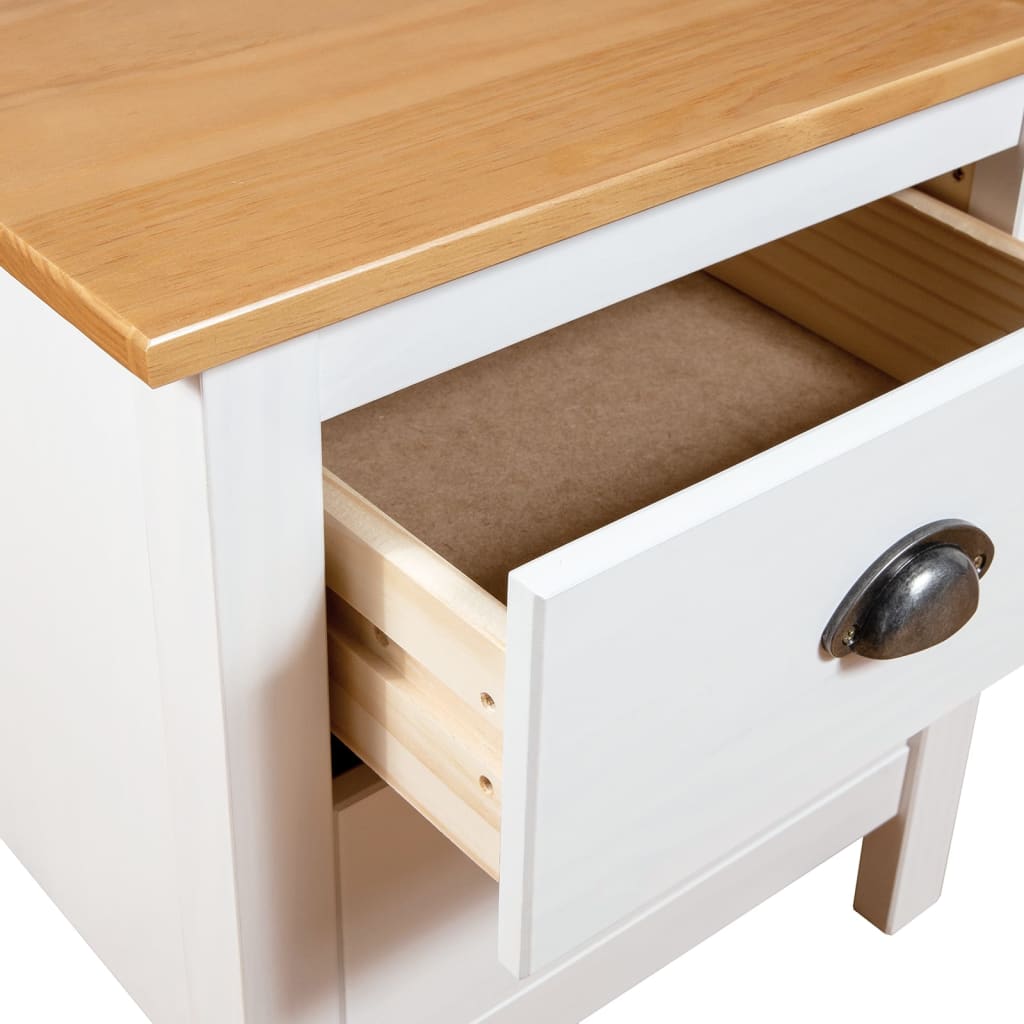 sengebord Hill 2 stk. 46x35x49,5 cm massivt fyrretræ hvid