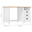 skrivebord Hill med 3 skuffer 120x50x74 cm massivt fyrretræ