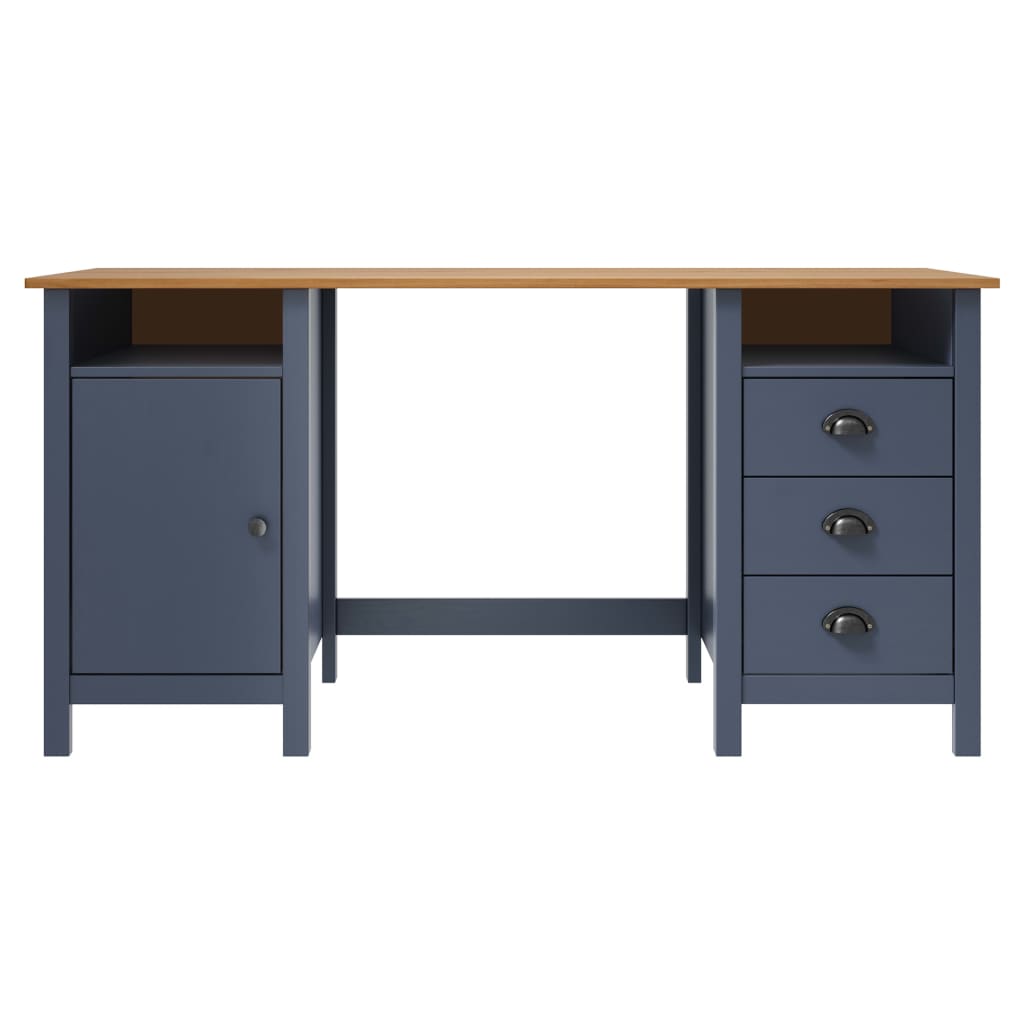 skrivebord Hill 150x50x74 cm massivt fyrretræ grå