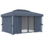 pavillon med gardin 4x3 m aluminium antracitgrå