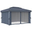 pavillon med gardin 4x3 m aluminium antracitgrå