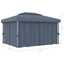 pavillon med gardin 4x3 m aluminium antracitgrå
