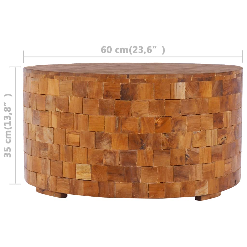 sofabord 60x60x35 cm massivt teaktræ