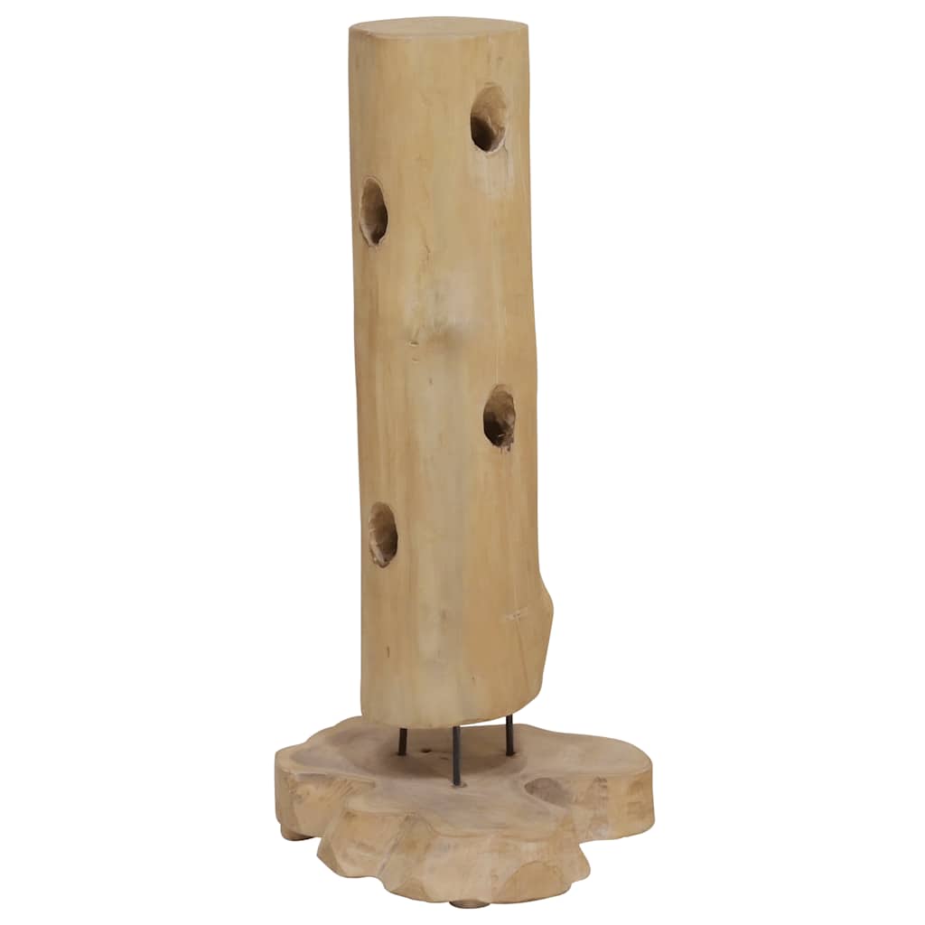 vinreol til 8 flasker 40x30x80 cm massivt teaktræ
