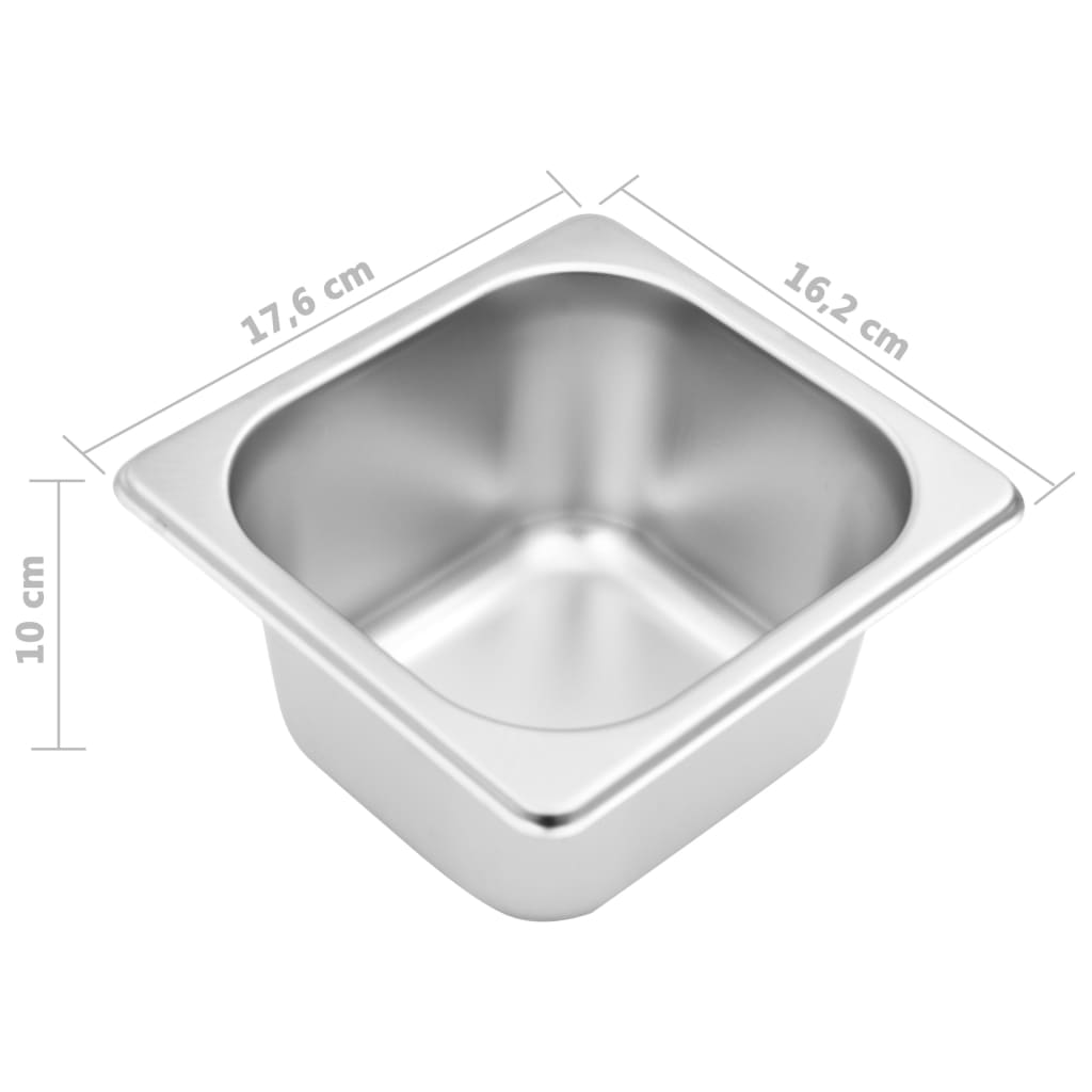 gastronorm beholder med 5 GN 1/6-beholdere rustfrit stål