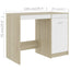 skrivebord 100x50x76 cm konstrueret træ hvid og sonoma-eg