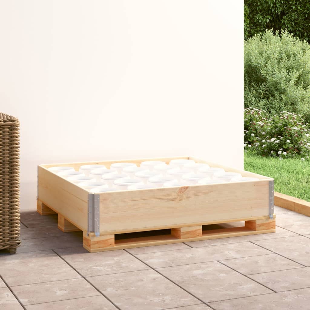 palleramme 100x100 cm massivt fyrretræ billede