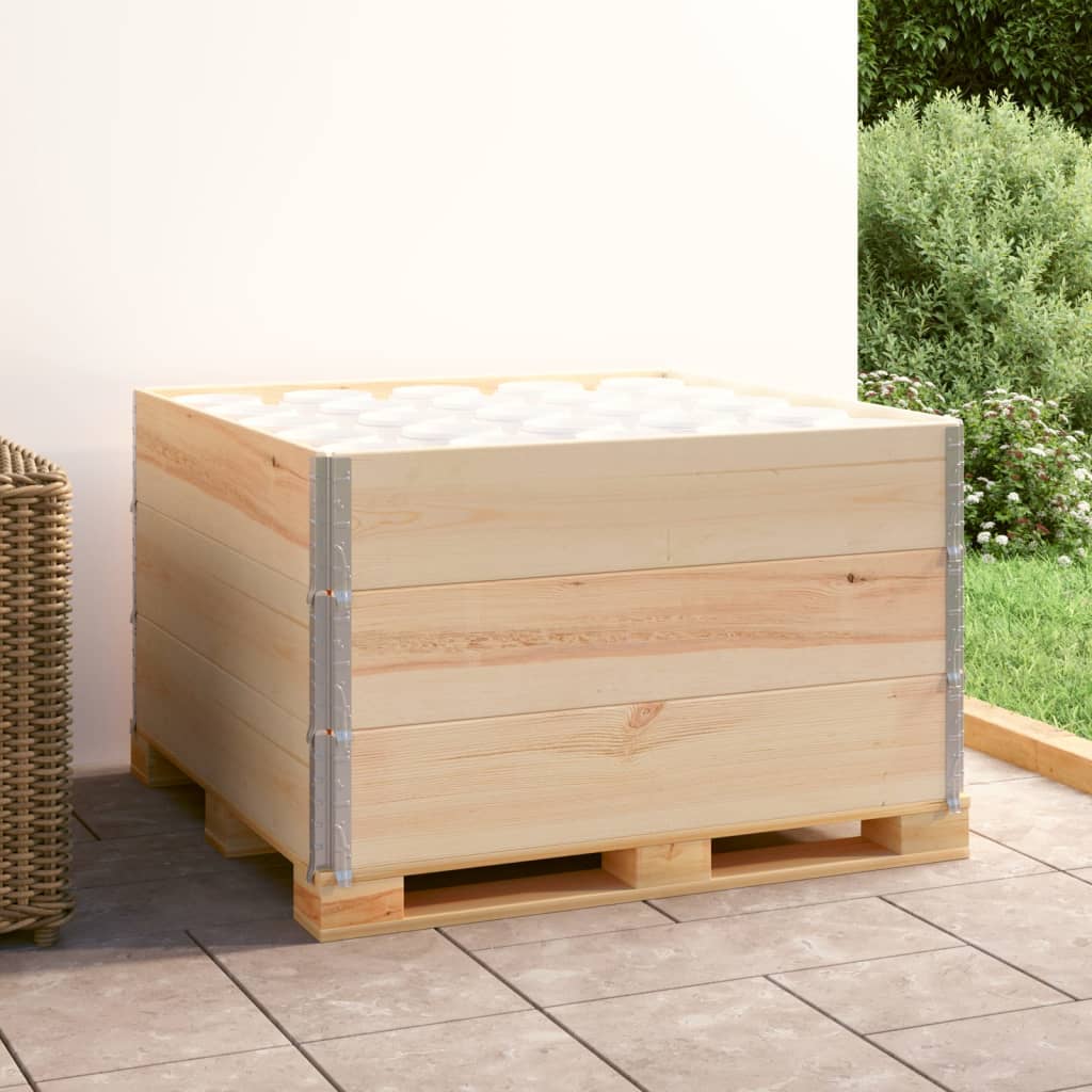 pallerammer 3 stk. 100x100 cm massivt fyrretræ billede