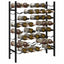 vinreol til 48 flasker metal sort
