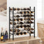 vinreol til 48 flasker metal sort