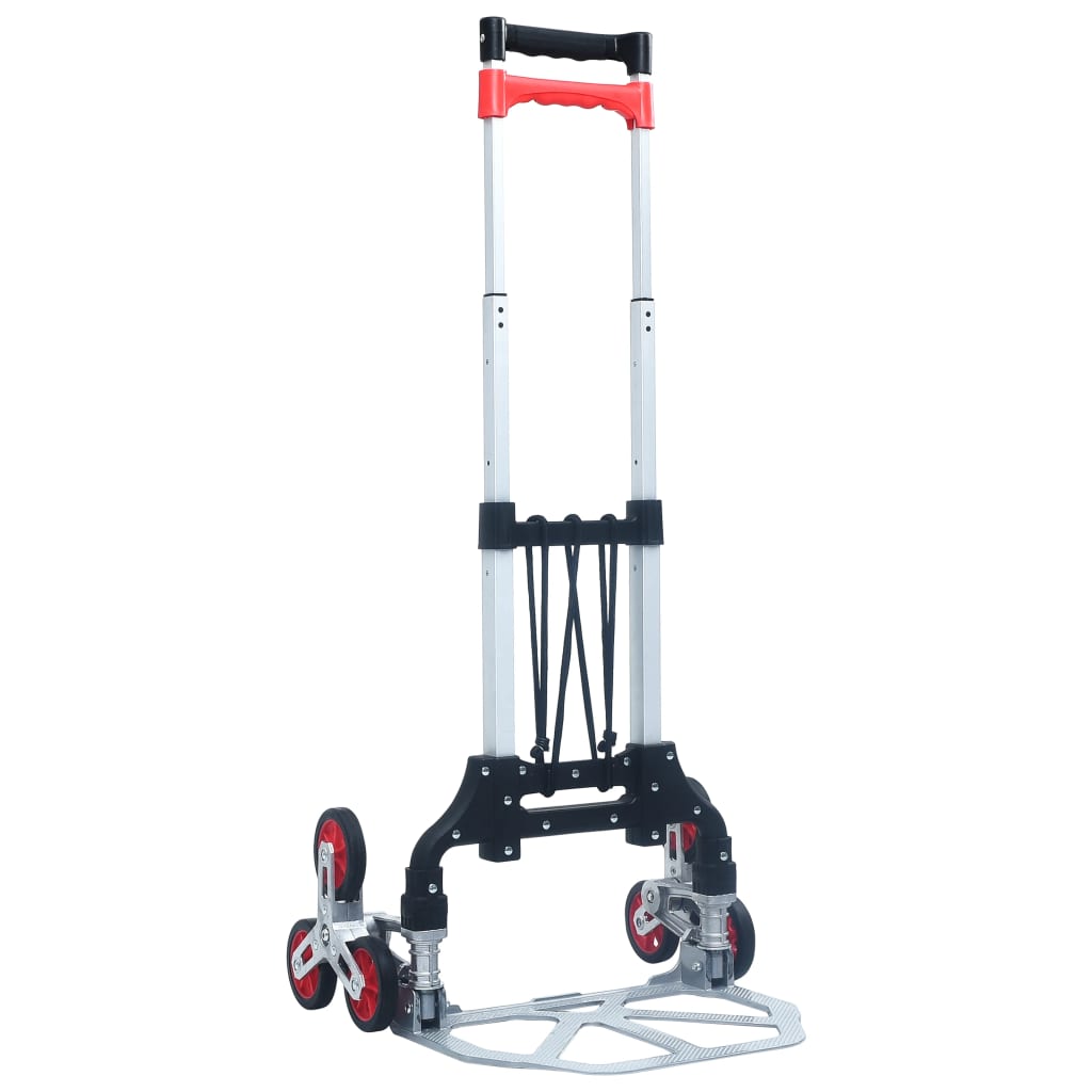 foldbar transportvogn til trapper 70 kg aluminium sølvfarvet billede