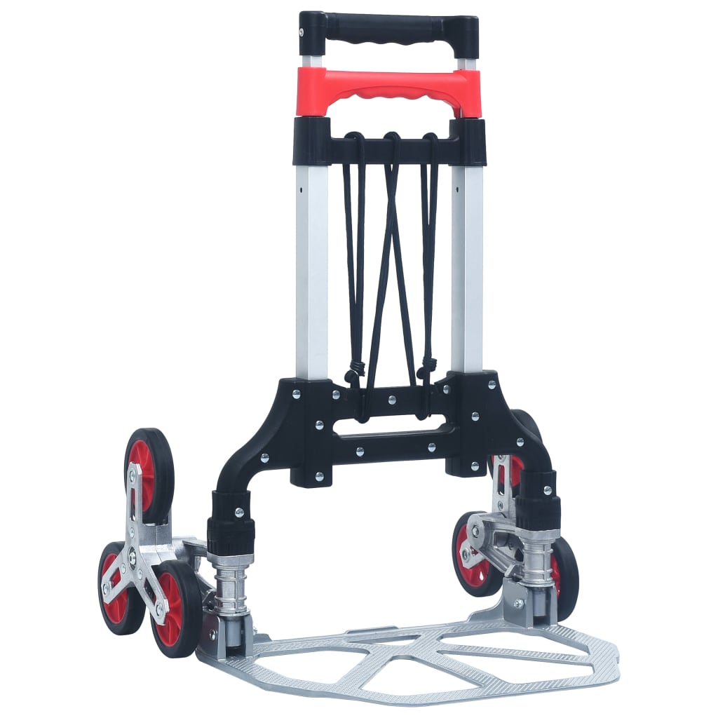 foldbar transportvogn til trapper 70 kg aluminium sølvfarvet