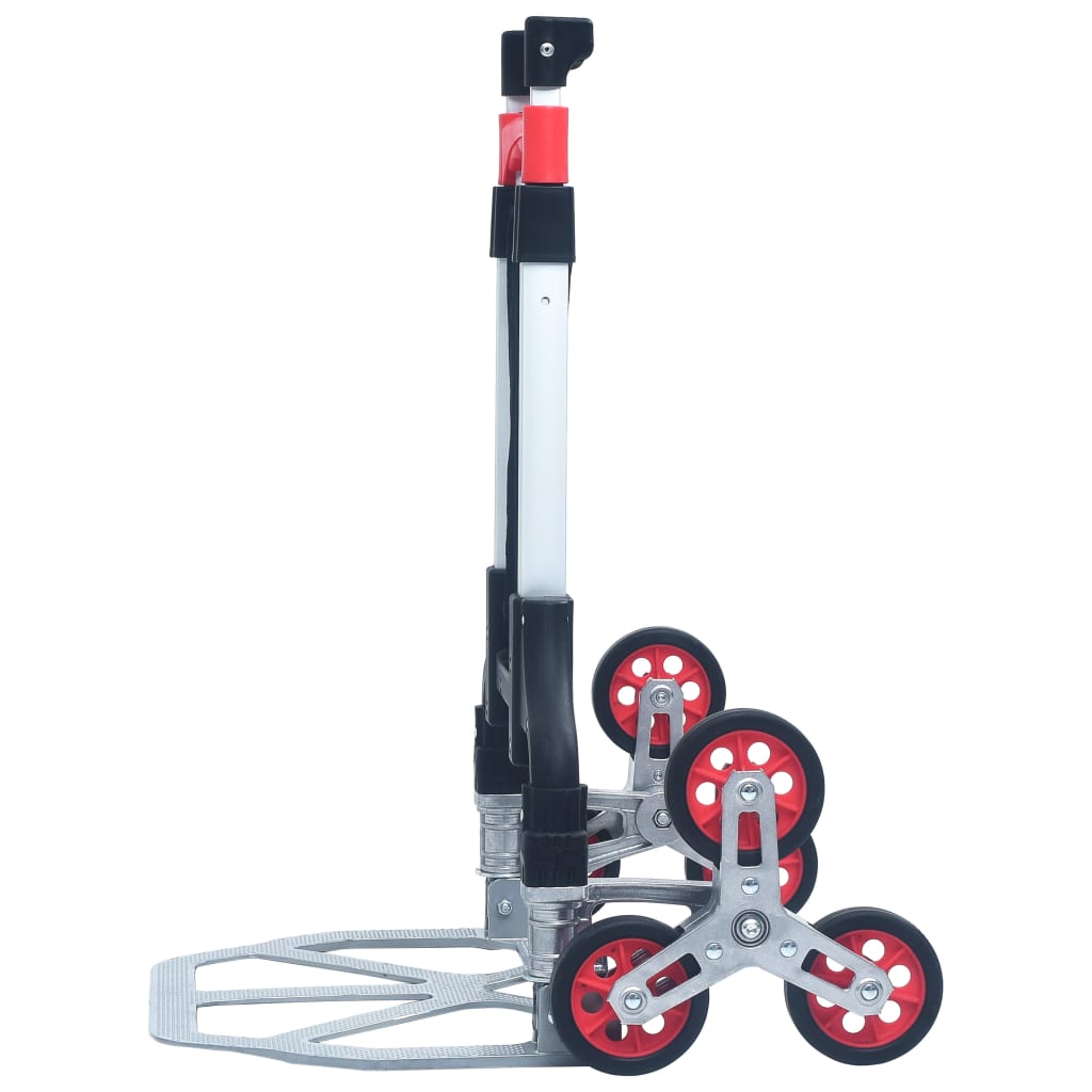 foldbar transportvogn til trapper 70 kg aluminium sølvfarvet