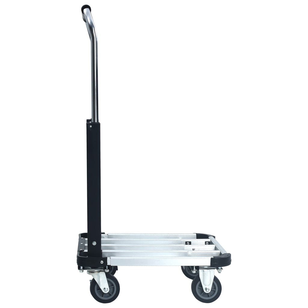 foldbar transportvogn 150 kg aluminium sølvfarvet
