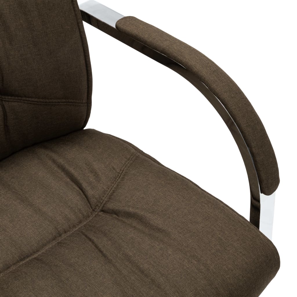 kontorstol med cantilever stof brun