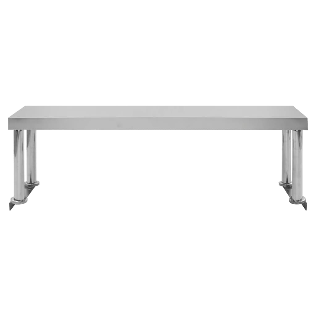arbejdsbord til køkken med tophylde 120x60x120 cm rustfrit stål