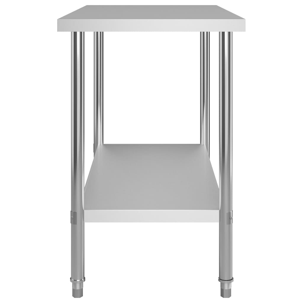 arbejdsbord til køkken med tophylde 120x60x150 cm rustfrit stål