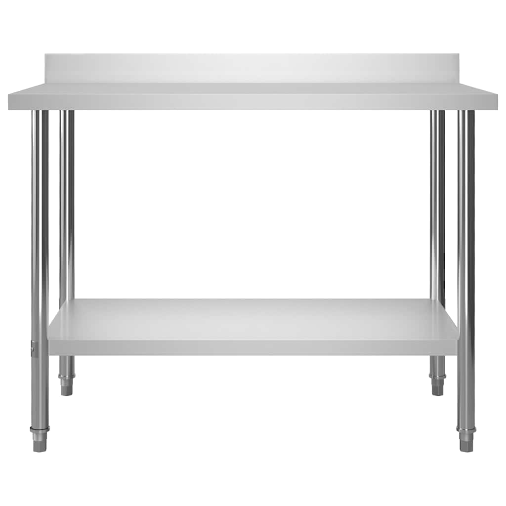 arbejdsbord til køkken med tophylde 120x60x150 cm rustfrit stål