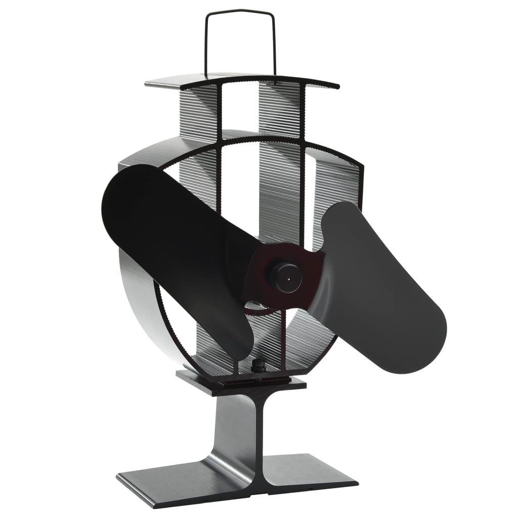 varmedrevet ovnventilator 2 blade sort