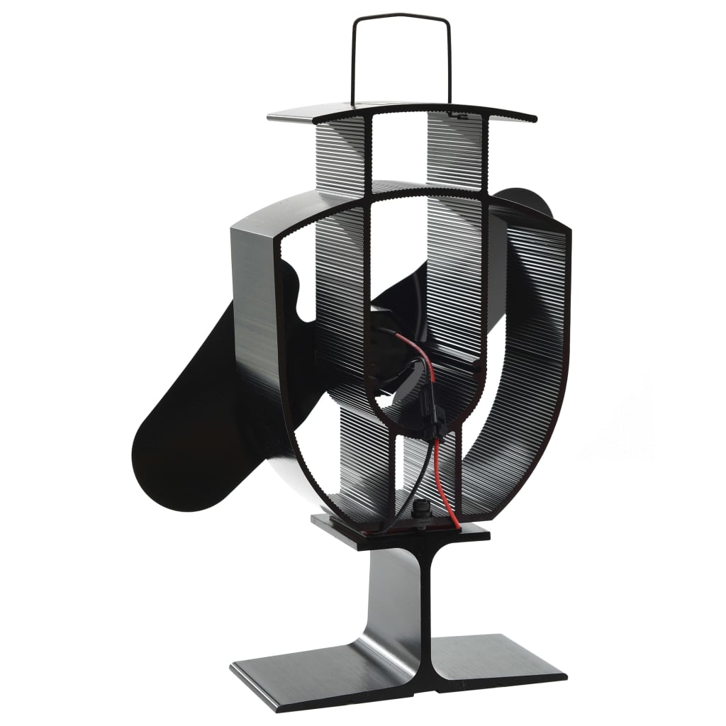 varmedrevet ovnventilator 2 blade sort