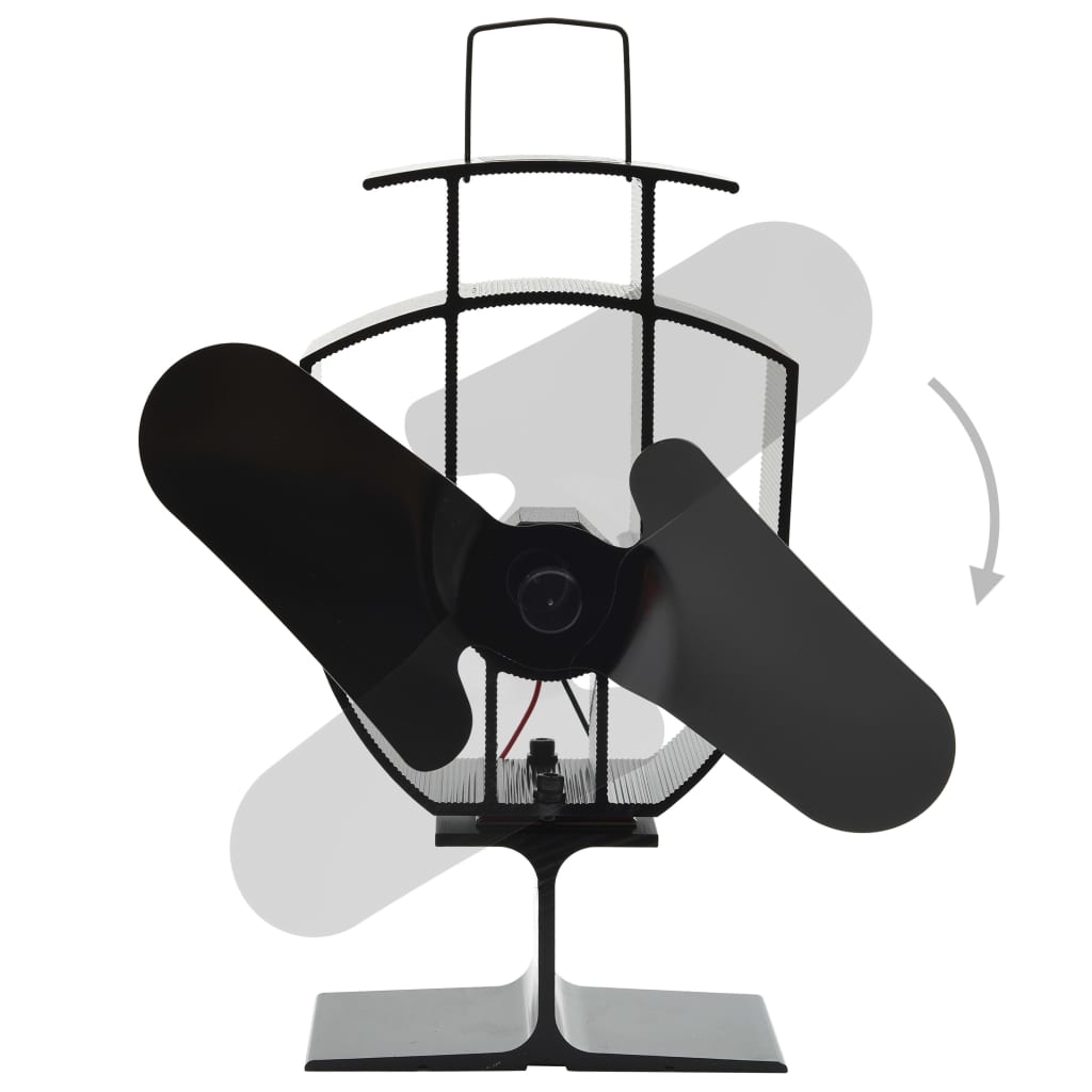 varmedrevet ovnventilator 2 blade sort
