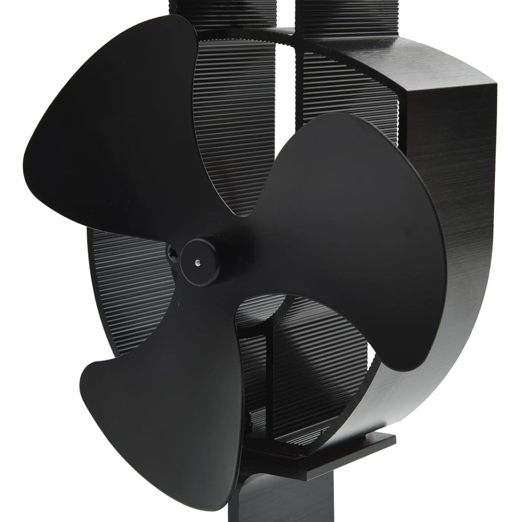varmedrevet ovnventilator 3 blade sort