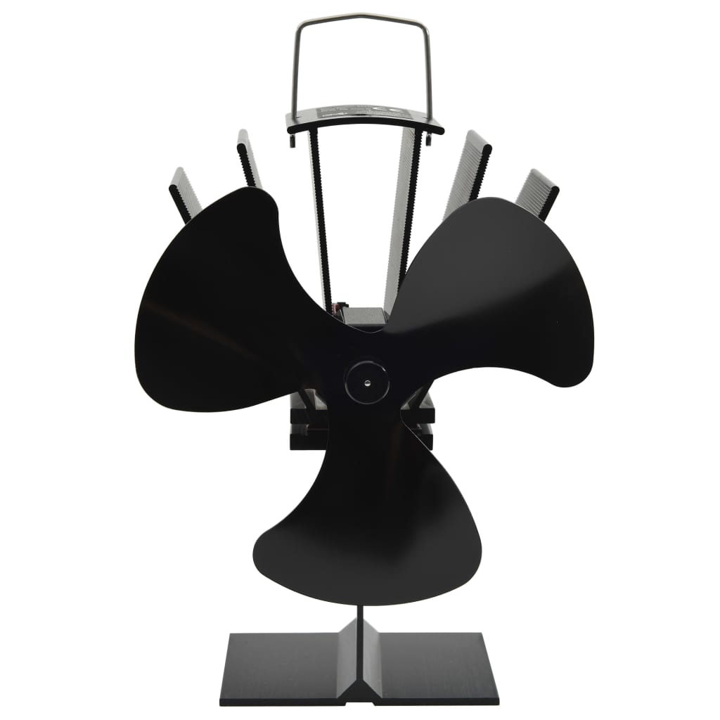 varmedrevet ovnventilator 3 blade sort