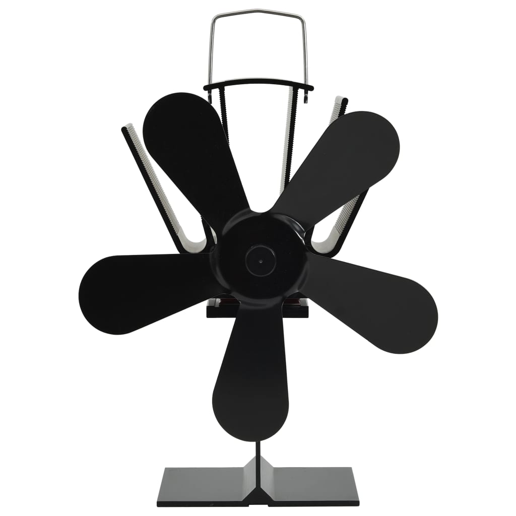 varmedrevet ovnventilator 5 blade sort