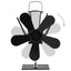 varmedrevet ovnventilator 5 blade sort