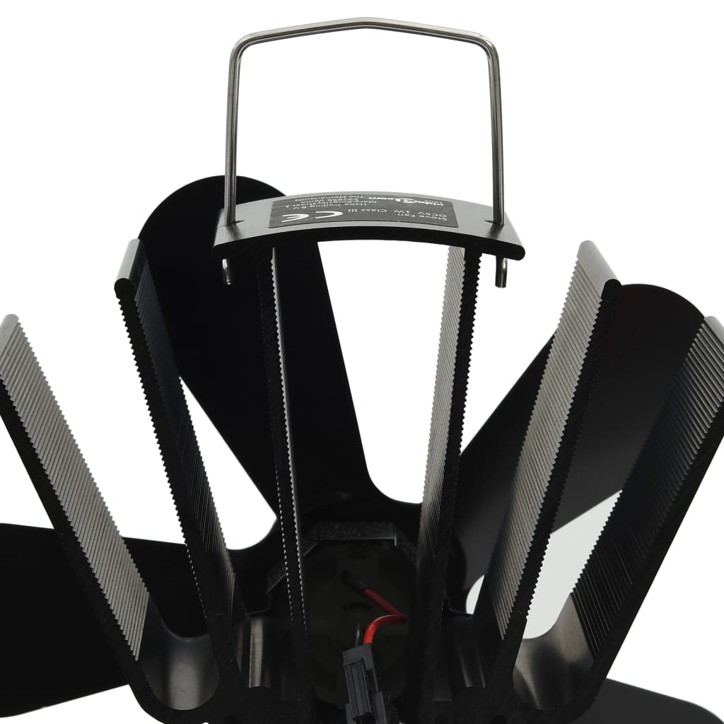 varmedrevet ovnventilator 5 blade sort